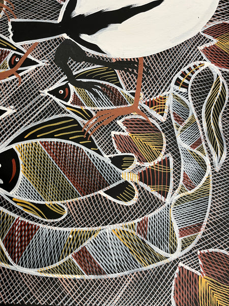 #191 Billabong Dreaming  - EDDIE BLITNER : Aboriginal Art : 94cm x 162cm