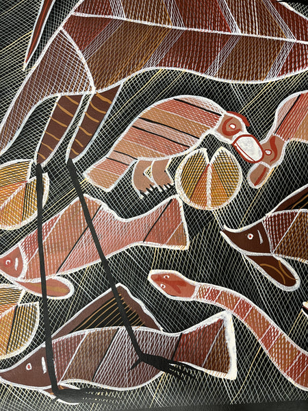 #228 Billabong Dreaming  - EDDIE BLITNER : Aboriginal Art : 94cm x 133cm