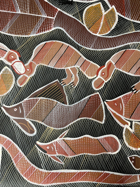 #228 Billabong Dreaming  - EDDIE BLITNER : Aboriginal Art : 94cm x 133cm