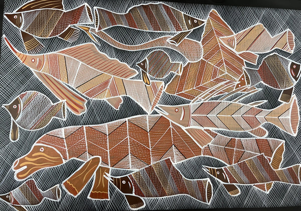 #354 Saltwater Dreaming  - EDDIE BLITNER : Aboriginal Art : 94cm x 139cm