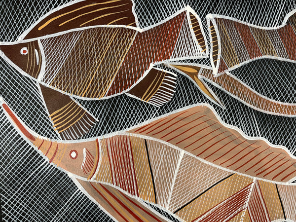 #354 Saltwater Dreaming  - EDDIE BLITNER : Aboriginal Art : 94cm x 139cm