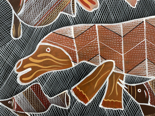 #354 Saltwater Dreaming  - EDDIE BLITNER : Aboriginal Art : 94cm x 139cm