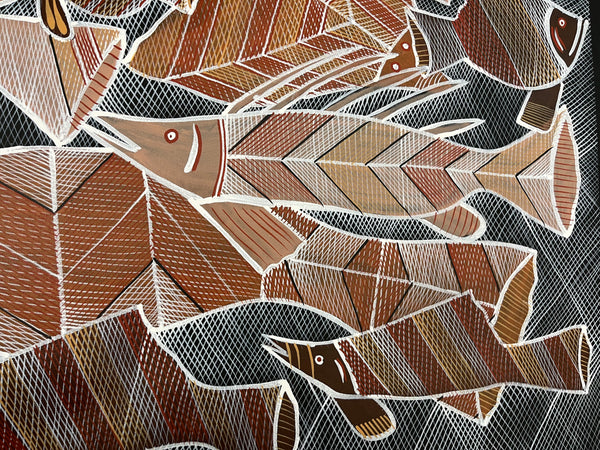 #354 Saltwater Dreaming  - EDDIE BLITNER : Aboriginal Art : 94cm x 139cm