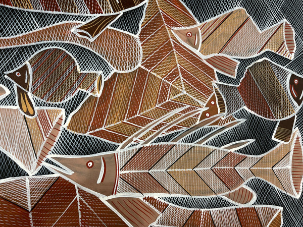 #354 Saltwater Dreaming  - EDDIE BLITNER : Aboriginal Art : 94cm x 139cm