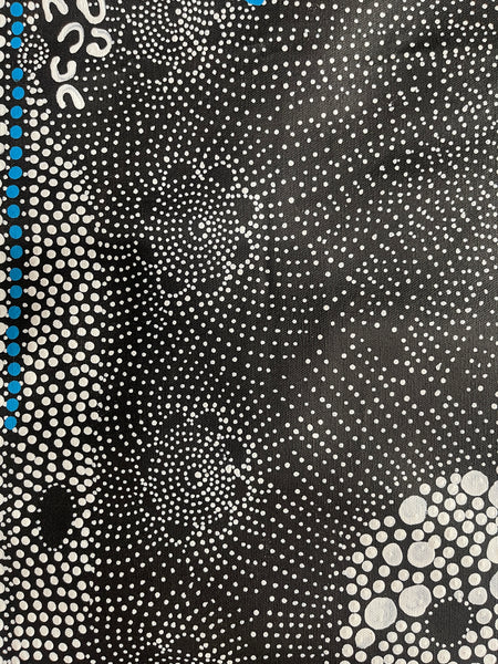#295 Water Dreaming - Ngapa (Blue)- JANET LONG NAKAMARRA: Aboriginal Art: 81x81cm