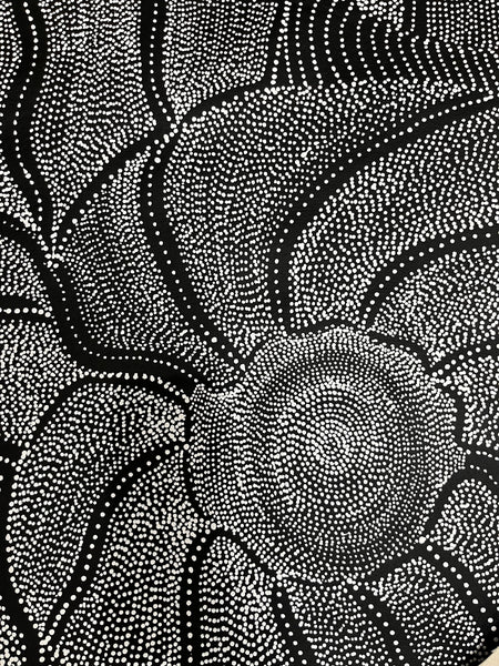 #135 My Country Dreaming (Monochrome) ANNA PETYARRE: Aboriginal Art 95cm x 147cm