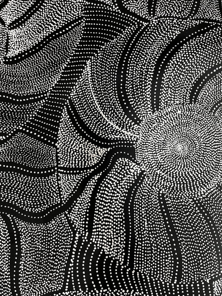 #135 My Country Dreaming (Monochrome) ANNA PETYARRE: Aboriginal Art 95cm x 147cm