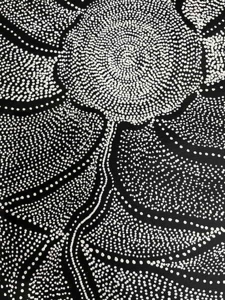#135 My Country Dreaming (Monochrome) ANNA PETYARRE: Aboriginal Art 95cm x 147cm