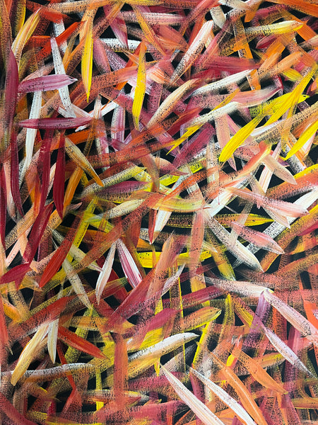 #328 Spinifex Grass (Sunset)- LOUISE NUMINA : Aboriginal Art: 95cm x 86cm