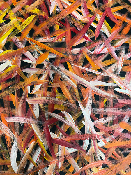 #328 Spinifex Grass (Sunset)- LOUISE NUMINA : Aboriginal Art: 95cm x 86cm