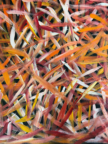 #328 Spinifex Grass (Sunset)- LOUISE NUMINA : Aboriginal Art: 95cm x 86cm