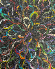 #314 Bush Medicine Leaves & Seeds (Multi) - SELINA NUMINA : Aboriginal Art: 76cm x 93cm
