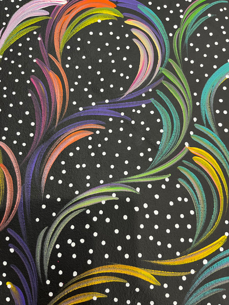 #314 Bush Medicine Leaves & Seeds (Multi) - SELINA NUMINA : Aboriginal Art: 76cm x 93cm