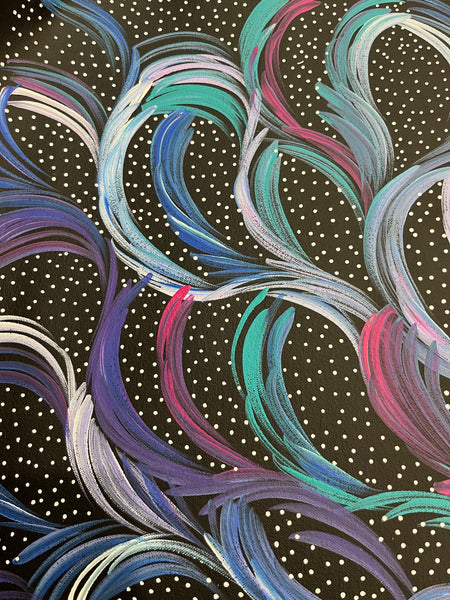 #115 Bush Medicine Leaves & Seeds (Pastels) - SELINA NUMINA : Aboriginal Art: 87cm x 95cm