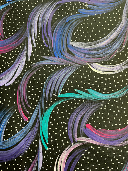 #115 Bush Medicine Leaves & Seeds (Pastels) - SELINA NUMINA : Aboriginal Art: 87cm x 95cm