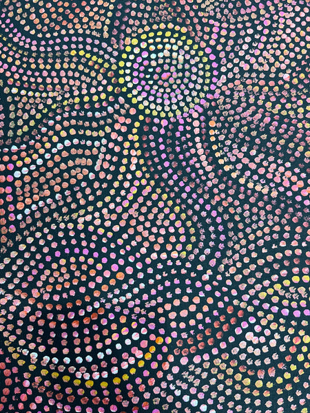 #143 - Yam Seed Dreaming (Sunset) - Artist: JOY PURVIS PITJARA - 90cm x 97cm