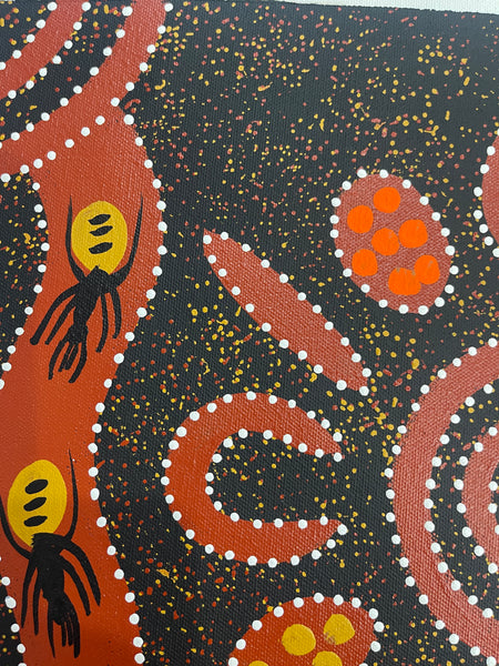 #139 Women Hunting for Honey Ants - JACINTA NUMINA : Aboriginal Art: 33x43cm