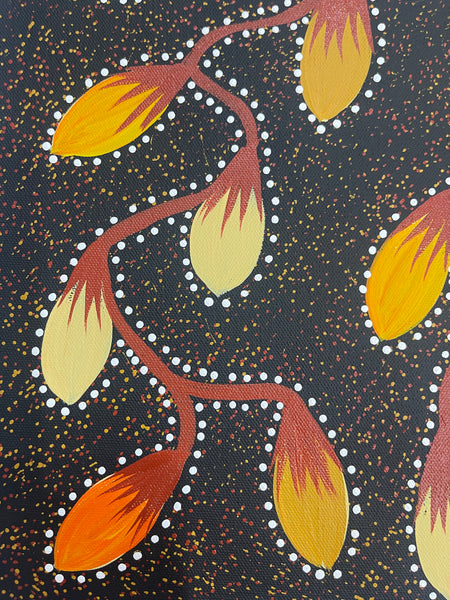 #124 Bush Tomato's - JACINTA NUMINA : Aboriginal Art: 43x33cm