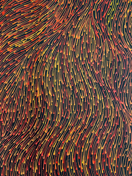 #171 Bush Medicine Seeds (Sunset) - SHARON NUMINA : Aboriginal Art: 200cm x 88cm