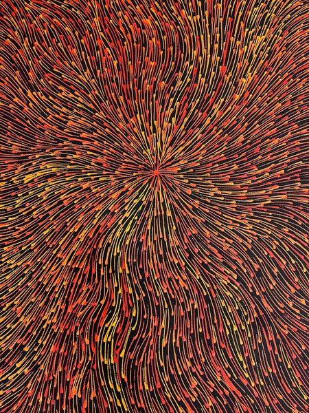 #171 Bush Medicine Seeds (Sunset) - SHARON NUMINA : Aboriginal Art: 200cm x 88cm