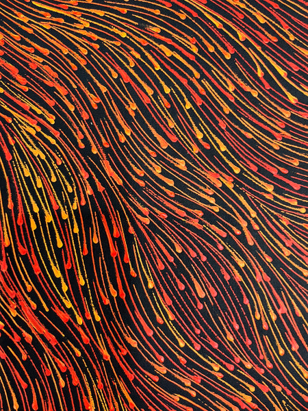 #171 Bush Medicine Seeds (Sunset) - SHARON NUMINA : Aboriginal Art: 200cm x 88cm