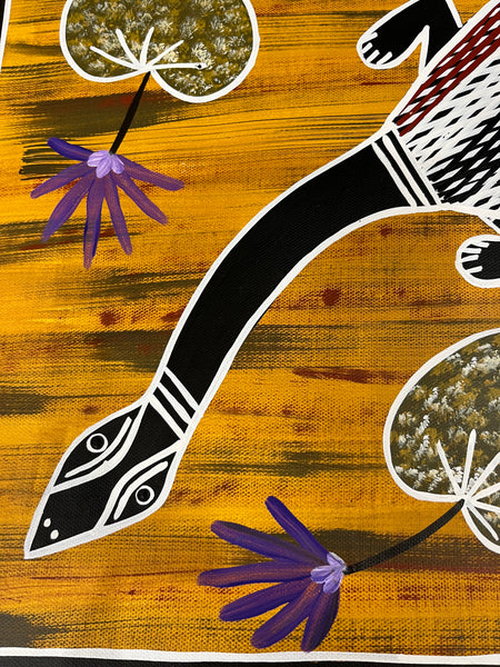 #82 Turtle Dreaming (Earth) - CHRISTINE BURARRWANGA :  95cm x 48cm