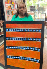 #394 Bush Tomato Dreaming - BARBARA PANANKA PRICE Aboriginal Art:  70cm x 90cm
