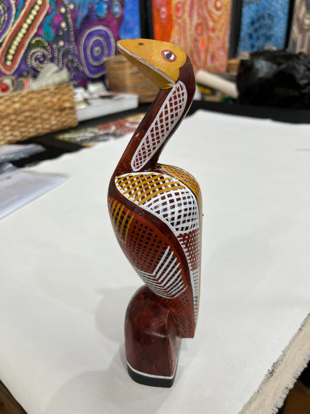 #31 Hand Carved Brolga - Artist : RODNEY 'JUNGALA' KING 26cm x 8cm x 7cm