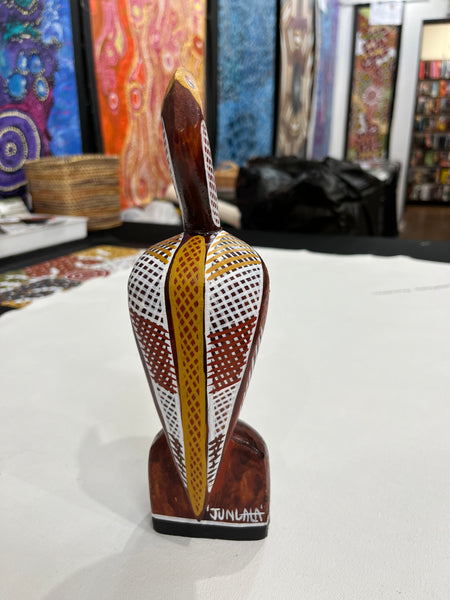#31 Hand Carved Brolga - Artist : RODNEY 'JUNGALA' KING 26cm x 8cm x 7cm