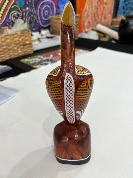 #31 Hand Carved Brolga - Artist : RODNEY 'JUNGALA' KING 26cm x 8cm x 7cm