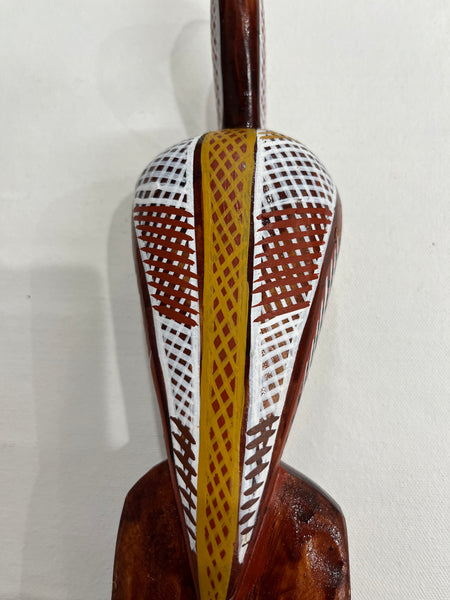 #31 Hand Carved Brolga - Artist : RODNEY 'JUNGALA' KING 26cm x 8cm x 7cm
