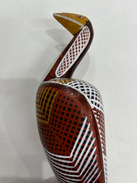 #31 Hand Carved Brolga - Artist : RODNEY 'JUNGALA' KING 26cm x 8cm x 7cm