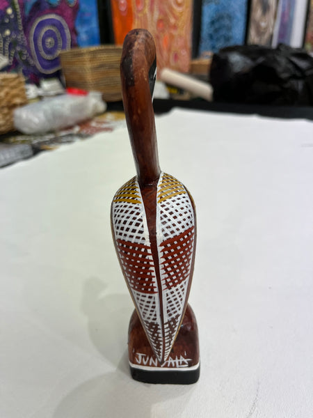 #287 Hand Carved Brolga - Artist : RODNEY 'JUNGALA' KING  21cm x 6cm x 5cm