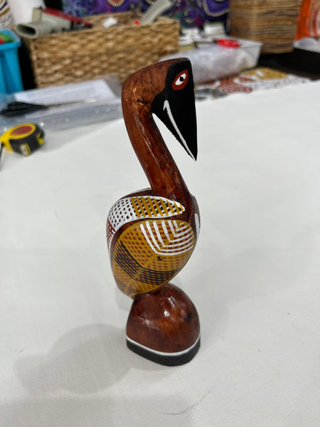 #287 Hand Carved Brolga - Artist : RODNEY 'JUNGALA' KING  21cm x 6cm x 5cm