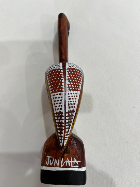 #287 Hand Carved Brolga - Artist : RODNEY 'JUNGALA' KING  21cm x 6cm x 5cm