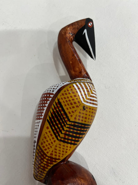#287 Hand Carved Brolga - Artist : RODNEY 'JUNGALA' KING  21cm x 6cm x 5cm