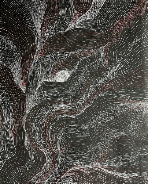 #104 My Country Dreaming (Red/White) ANNA PETYARRE: Aboriginal Art: 95cm x 115cm