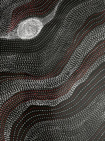 #104 My Country Dreaming (Red/White) ANNA PETYARRE: Aboriginal Art: 95cm x 115cm