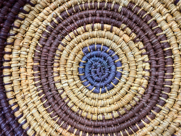 #171 Hand Woven Pandanus Basket - RENA GUYALA Aboriginal Art: 35xm x 28cm x 9cm