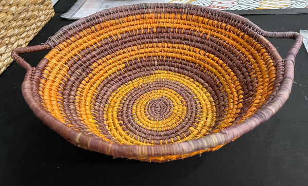 #163 Hand Woven Pandanus Basket - JOY WILFRED Aboriginal Art: 46cm x 38cm x 13cm