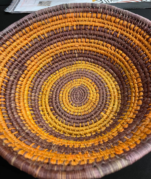 #163 Hand Woven Pandanus Basket - JOY WILFRED Aboriginal Art: 46cm x 38cm x 13cm