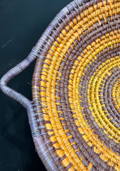 #163 Hand Woven Pandanus Basket - JOY WILFRED Aboriginal Art: 46cm x 38cm x 13cm