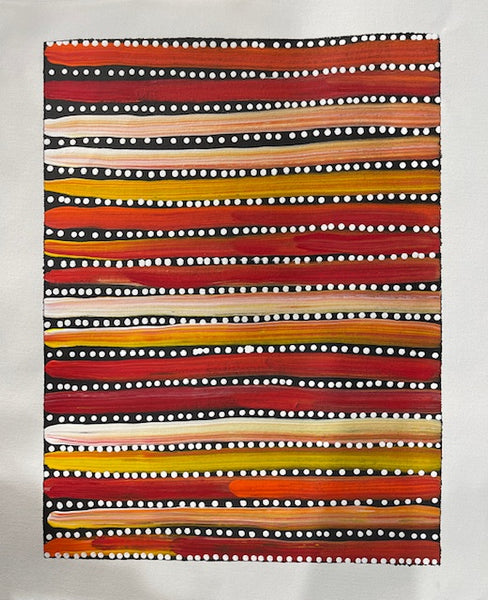 #7 Seeded Bush Yams - LOUISE NUMINA : Aboriginal Art: 31 x 41cm