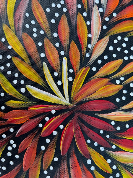 #68 Bush Medicine Leaves & Seeds - LOUISE NUMINA : Aboriginal Art: 31 x 41cm