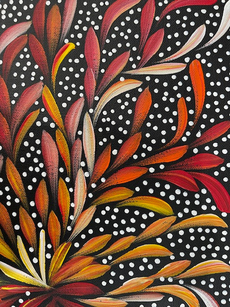 #68 Bush Medicine Leaves & Seeds - LOUISE NUMINA : Aboriginal Art: 31 x 41cm