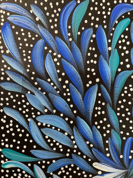 #161 Bush Medicine Leaves & Seeds - LOUISE NUMINA : Aboriginal Art: 31 x 41cm