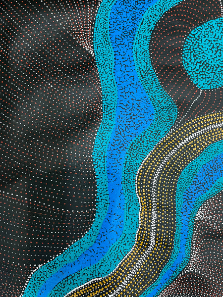 #51 My Country Dreaming (Muti) ANNA PETYARRE: Aboriginal Art: 95cm x 115cm