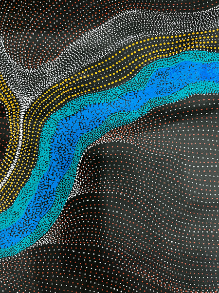 #51 My Country Dreaming (Muti) ANNA PETYARRE: Aboriginal Art: 95cm x 115cm