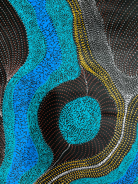 #51 My Country Dreaming (Muti) ANNA PETYARRE: Aboriginal Art: 95cm x 115cm