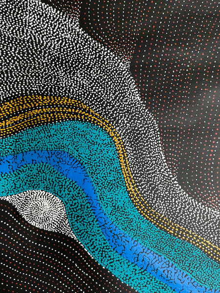 #51 My Country Dreaming (Muti) ANNA PETYARRE: Aboriginal Art: 95cm x 115cm